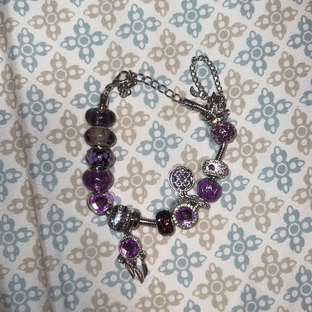 Purple charm bracelet